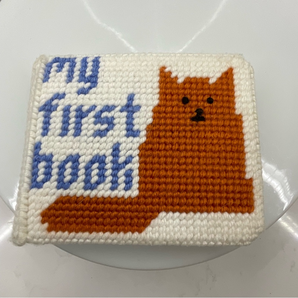 Toddler “My First Book” plastic canvas yarn book